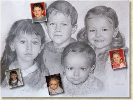 Composition de 4 visages