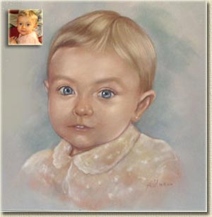Portrait pastel petite fille